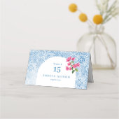 タイル地中海の型折り畳みテーブル座席表 プレイスカード (正面)