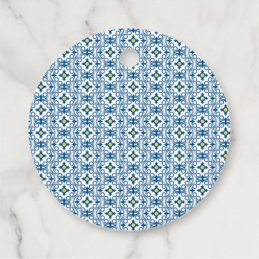 タイル地中海の水彩レモン フェイバータグ (裏面)