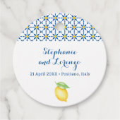 タイル地中海の水彩レモン フェイバータグ (正面)