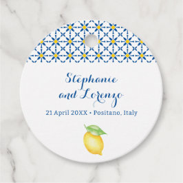 タイル地中海の水彩レモン フェイバータグ