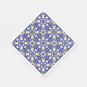 タイル地中海の青と黄色のパターン スタンダードランチョンナプキン (角)