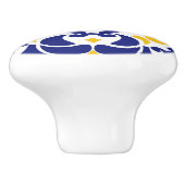 タイル地中海の青と黄色のパターン セラミックノブ (側面)