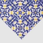 タイル地中海の青と黄色のパターン 薄葉紙 (詳細)