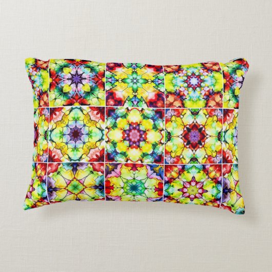 タイル地中海の、アルコールインクタイル、マジョリカ アクセントクッション (裏面)