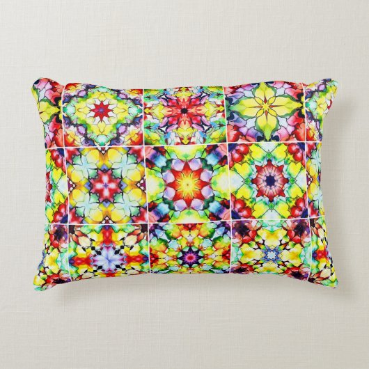 タイル地中海の、アルコールインクタイル、マジョリカ アクセントクッション (正面)
