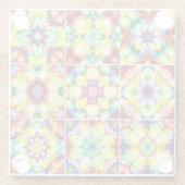 タイル地中海の、アルコールインクタイル、マジョリカ ガラスコースター (裏面)