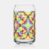 タイル地中海の、アルコールインクタイル、マジョリカ ガラス缶 (正面)