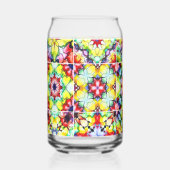 タイル地中海の、アルコールインクタイル、マジョリカ ガラス缶 (正面)