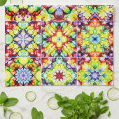 タイル地中海の、アルコールインクタイル、マジョリカ キッチンタオル (折り畳み)