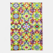 タイル地中海の、アルコールインクタイル、マジョリカ キッチンタオル (縦)