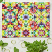 タイル地中海の、アルコールインクタイル、マジョリカ キッチンタオル (折り畳み)