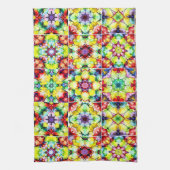 タイル地中海の、アルコールインクタイル、マジョリカ キッチンタオル (縦)