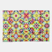 タイル地中海の、アルコールインクタイル、マジョリカ キッチンタオル (横)