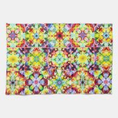 タイル地中海の、アルコールインクタイル、マジョリカ キッチンタオル (横)