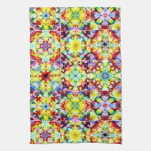 タイル地中海の、アルコールインクタイル、マジョリカ キッチンタオル (縦)