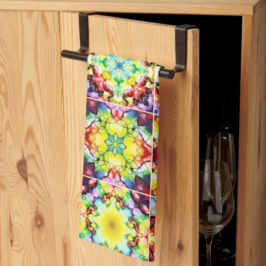 タイル地中海の、アルコールインクタイル、マジョリカ キッチンタオル (三つ折り)