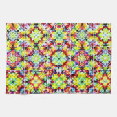 タイル地中海の、アルコールインクタイル、マジョリカ キッチンタオル (横)