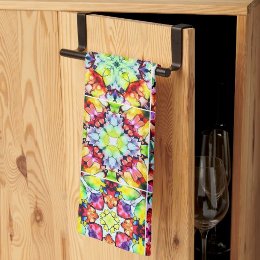 タイル地中海の、アルコールインクタイル、マジョリカ キッチンタオル (三つ折り)