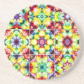 タイル地中海の、アルコールインクタイル、マジョリカ コースター (正面)