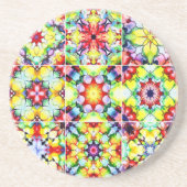 タイル地中海の、アルコールインクタイル、マジョリカ コースター (正面)