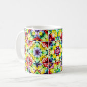 タイル地中海の、アルコールインクタイル、マジョリカ コーヒーマグカップ (正面左)