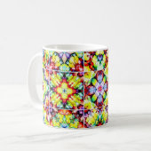 タイル地中海の、アルコールインクタイル、マジョリカ コーヒーマグカップ (正面左)