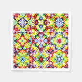 タイル地中海の、アルコールインクタイル、マジョリカ スタンダードカクテルナプキン (正面)