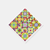 タイル地中海の、アルコールインクタイル、マジョリカ スタンダードカクテルナプキン (角)