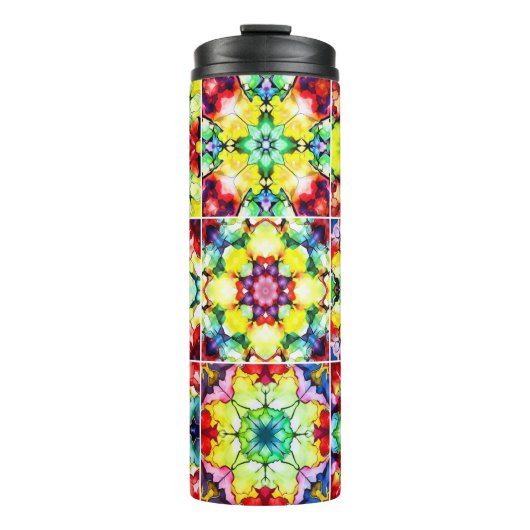 タイル地中海の、アルコールインクタイル、マジョリカ タンブラー (正面)