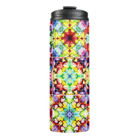 タイル地中海の、アルコールインクタイル、マジョリカ タンブラー (正面)