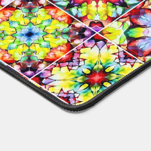 タイル地中海の、アルコールインクタイル、マジョリカ デスクマット (コーナー)