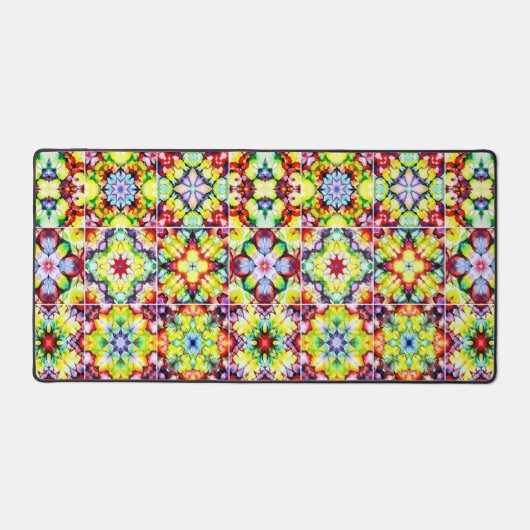 タイル地中海の、アルコールインクタイル、マジョリカ デスクマット (正面)