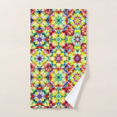 タイル地中海の、アルコールインクタイル、マジョリカ バスタオルセット (ハンドタオル)