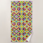 タイル地中海の、アルコールインクタイル、マジョリカ ビーチタオル (正面)