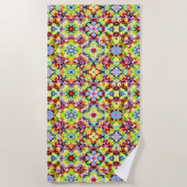 タイル地中海の、アルコールインクタイル、マジョリカ ビーチタオル (正面)