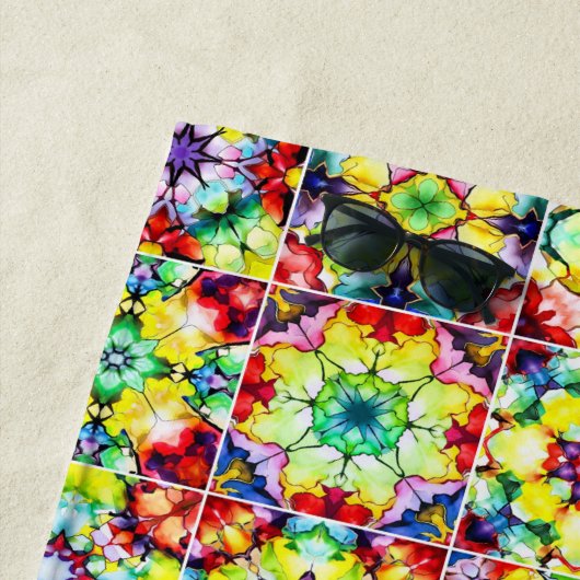 タイル地中海の、アルコールインクタイル、マジョリカ ビーチタオル (インサイチュ)