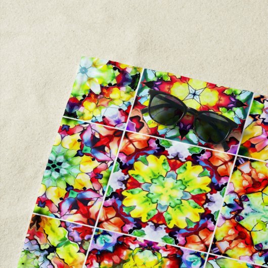 タイル地中海の、アルコールインクタイル、マジョリカ ビーチタオル (インサイチュ)