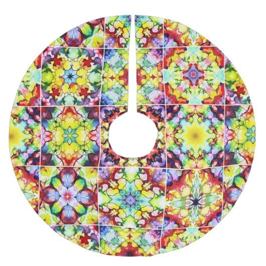 タイル地中海の、アルコールインクタイル、マジョリカ ブラッシュドポリエステルツリースカート (正面)