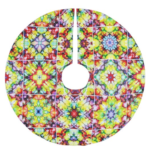 タイル地中海の、アルコールインクタイル、マジョリカ ブラッシュドポリエステルツリースカート (正面)