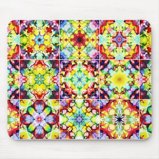タイル地中海の、アルコールインクタイル、マジョリカ マウスパッド (正面)