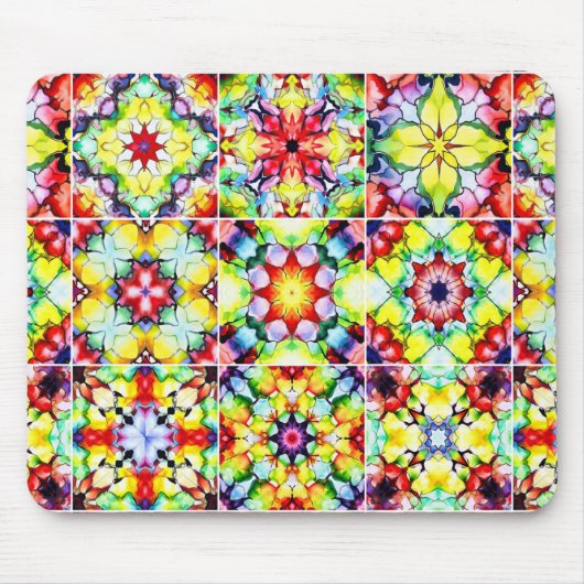 タイル地中海の、アルコールインクタイル、マジョリカ マウスパッド (正面)