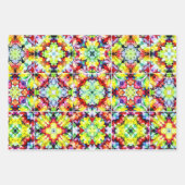 タイル地中海の、アルコールインクタイル、マジョリカ ラッピングペーパーシート (正面2)