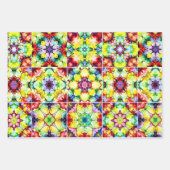 タイル地中海の、アルコールインクタイル、マジョリカ ラッピングペーパーシート (正面)