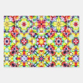 タイル地中海の、アルコールインクタイル、マジョリカ ラッピングペーパーシート (正面2)