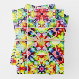 タイル地中海の、アルコールインクタイル、マジョリカ ラッピングペーパーシート