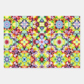 タイル地中海の、アルコールインクタイル、マジョリカ ラッピングペーパーシート (正面3)