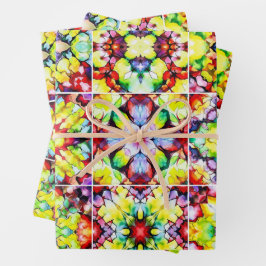 タイル地中海の、アルコールインクタイル、マジョリカ ラッピングペーパーシート