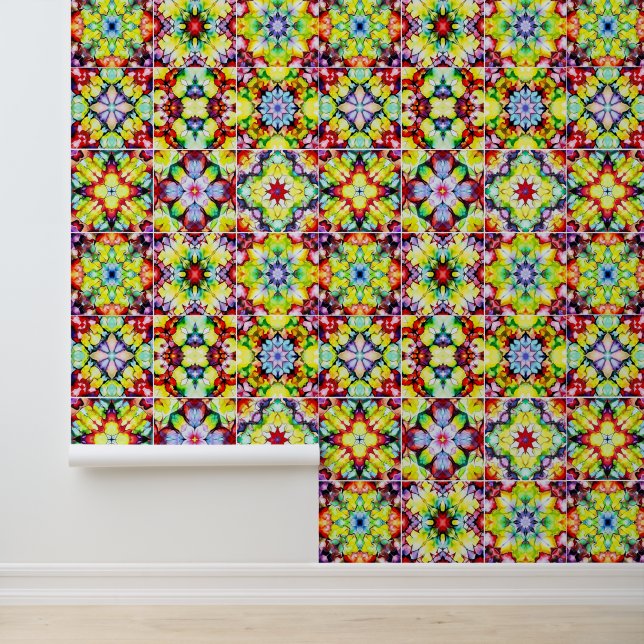 タイル地中海の、アルコールインクタイル、マジョリカ 壁紙 (アプリケーション)