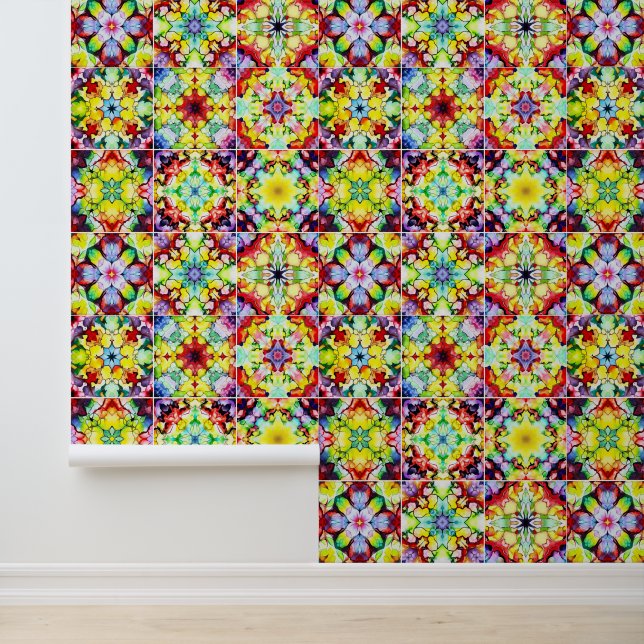 タイル地中海の、アルコールインクタイル、マジョリカ 壁紙 (アプリケーション)