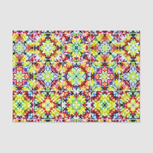 タイル地中海の、アルコールインクタイル、マジョリカ 薄葉紙 (正面)